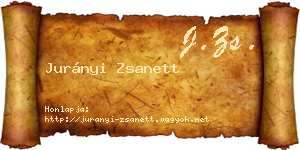 Jurányi Zsanett névjegykártya